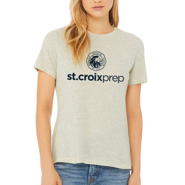 BELLA + CANVAS - Women’s Relaxed Fit Heather Tee - Printed Logo Thumbnail