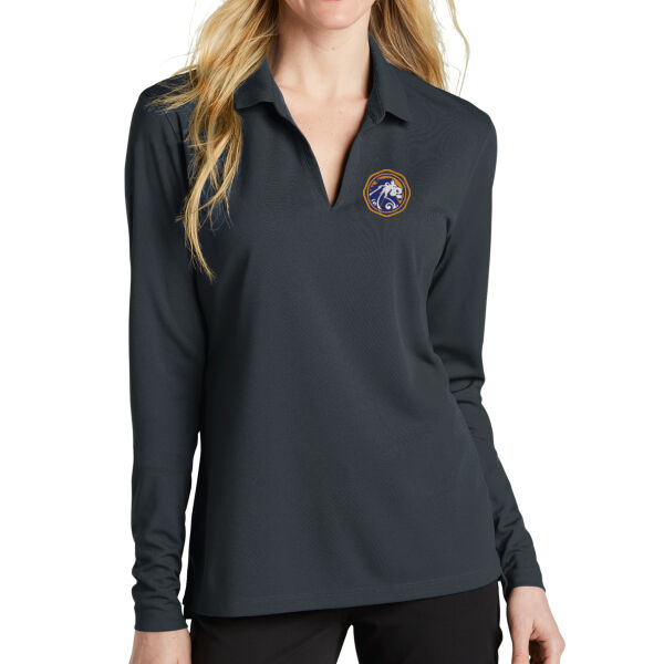 Nike Ladies Dri-Fit Micro Pique 2.0 Long Sleeve Polo - Embroidered Logo Thumbnail