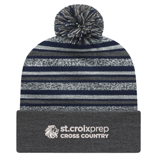 CAP AMERICA USA Made Striped Beanie - Embroidered Logo Thumbnail