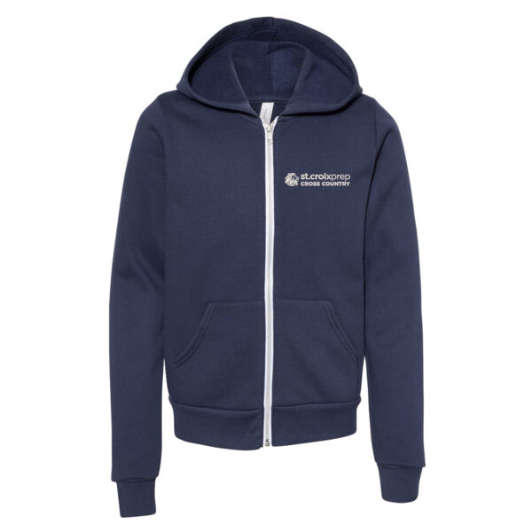 Bella & Canvas Youth Sponge Fleece Full Zip Hoodie - Embroidered Logo Thumbnail