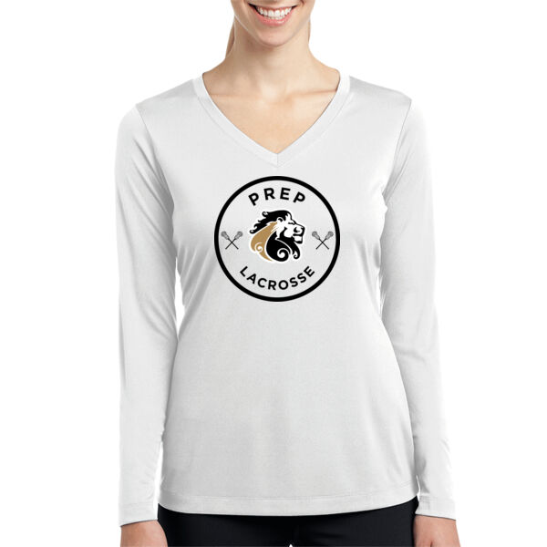 Sport-Tek Ladies Long Sleeve PosiCharge Competitor V-Neck Tee - Printed Logo Thumbnail