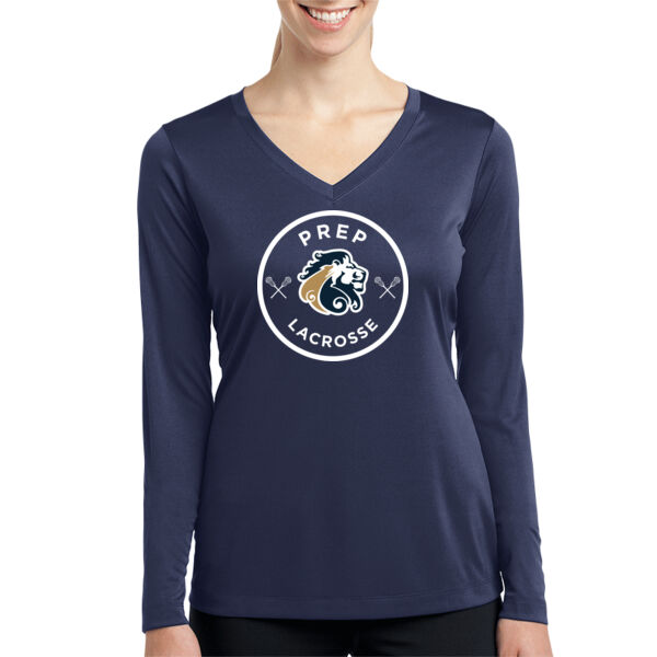 Sport-Tek Ladies Long Sleeve PosiCharge Competitor V-Neck Tee - Printed Logo Thumbnail