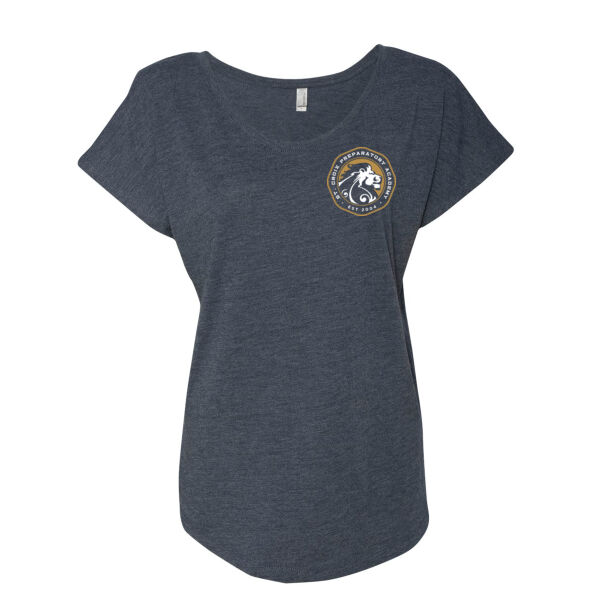 Next Level Women's Triblend Dolman T-Shirt - Screen Printed Logo Thumbnail